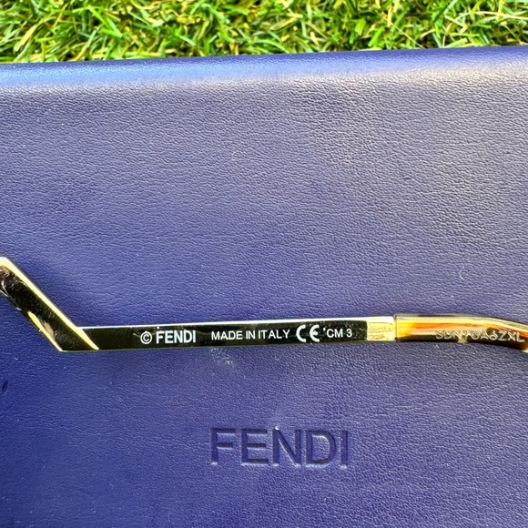 FENDI IRIDIA 52MM FF0060/S MIRRORED CAT EYE BLUE YELLOW METALLIC SUNGLASSES - Picture 10 of 13